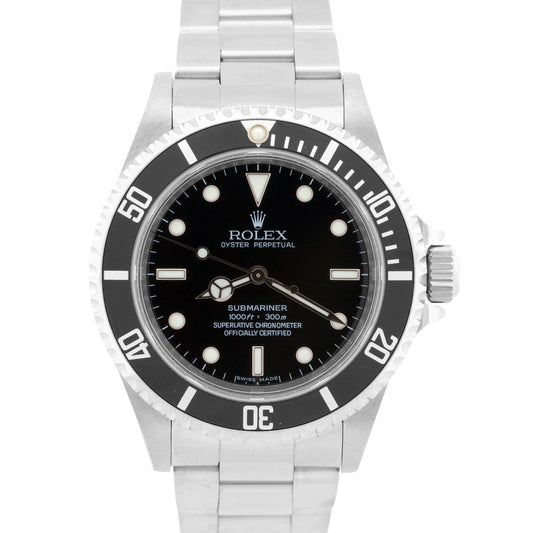 UNPOLISHED Rolex Submariner No-Date Black REHAUT Stainless Steel 40mm 14060
