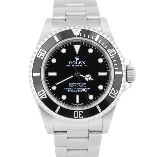 UNPOL. Rolex Submariner No-Date PAPERS Black RANDOM SERIAL Steel 40mm 14060M B+P
