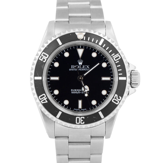 PAPERS Rolex Submariner No-Date Stainless Steel Black 40mm Watch 14060 BOX