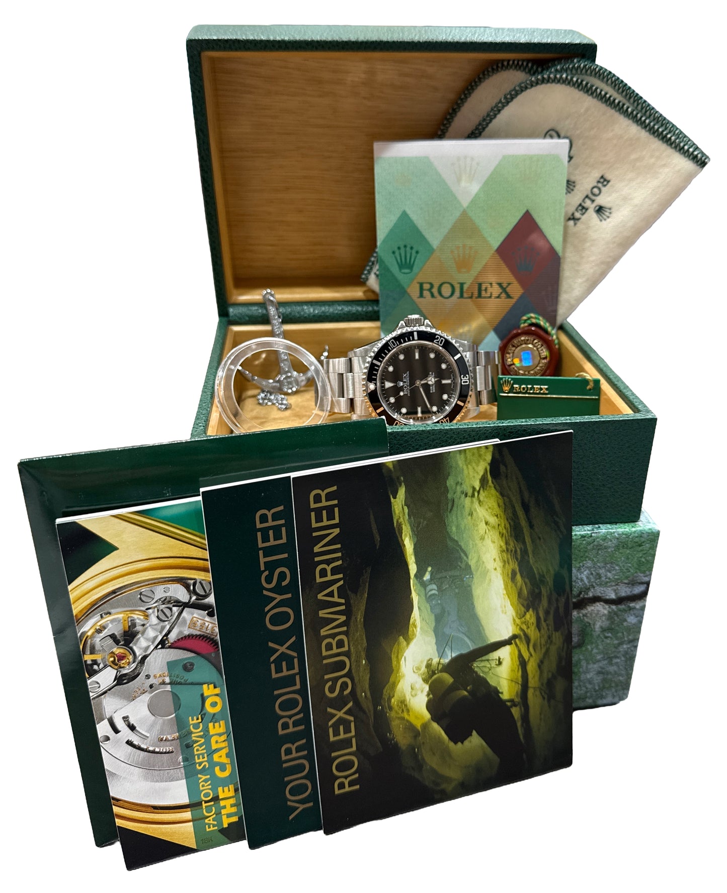 2004 PAPERS Rolex Submariner No-Date BLACK Stainless Steel 40mm Watch 14060 BOX