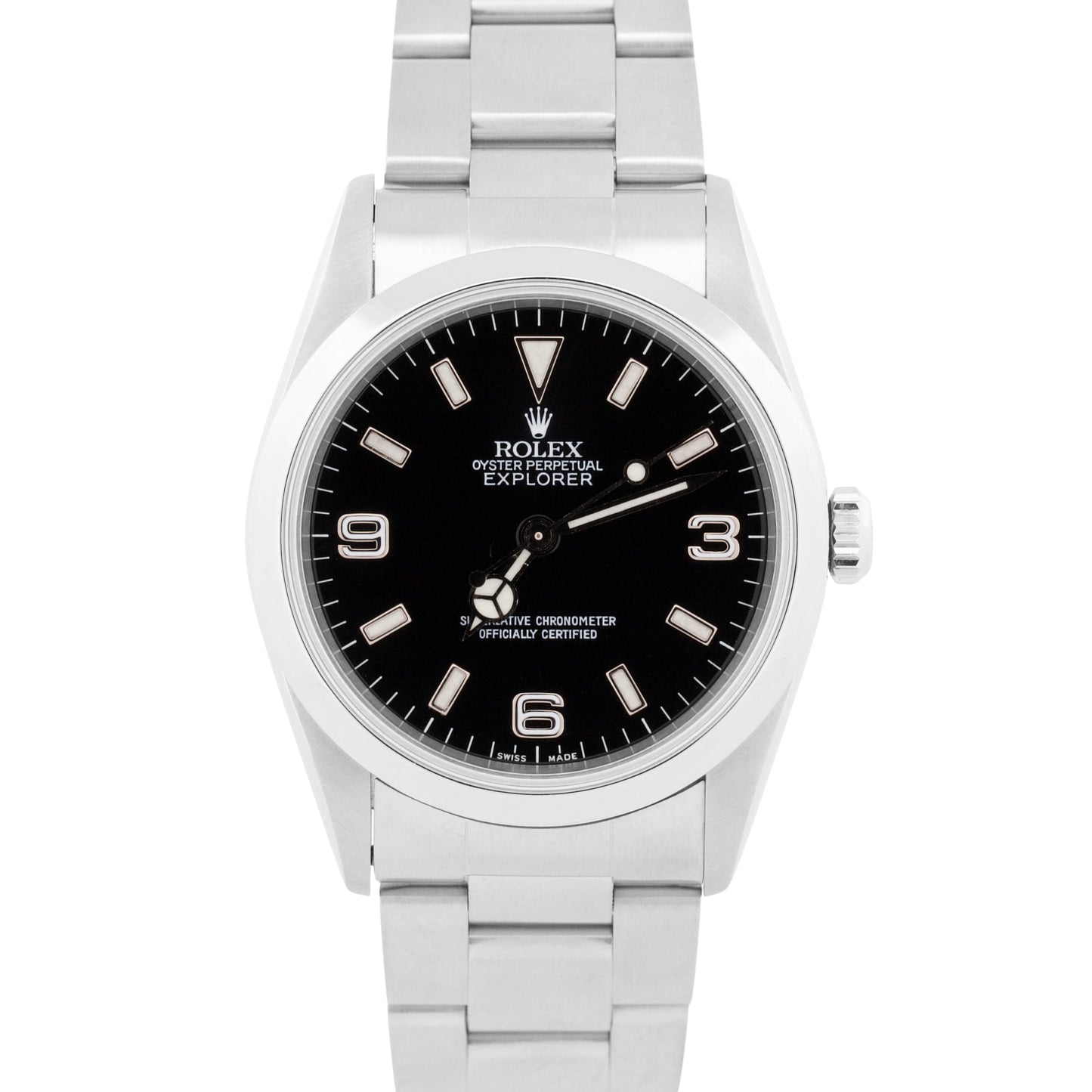 Rolex Explorer I BLACK 36mm 3-6-9 Stainless Steel Automatic Oyster Watch 14270