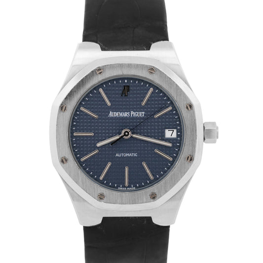 PAPERS Audemars Piguet Royal Oak BLUE Leather 36mm Automatic Steel 14800ST BOX