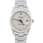VINTAGE 1982 Rolex Oyster Perpetual Date SILVER 34mm Steel Oyster Watch 15000
