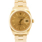 VINTAGE Rolex Oyster Perpetual Date 34mm CHAMPAGNE 14K Gold Fluted Watch 1503