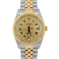 Rolex Oyster Perpetual Date 34mm CHAMPAGNE DIAMOND 18K Gold Steel JUBILEE 15053