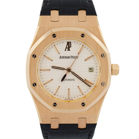 Audemars Piguet Royal Oak 18K Gold WHITE Leather 39mm 15300OR.OO.D088CR.02 BOX