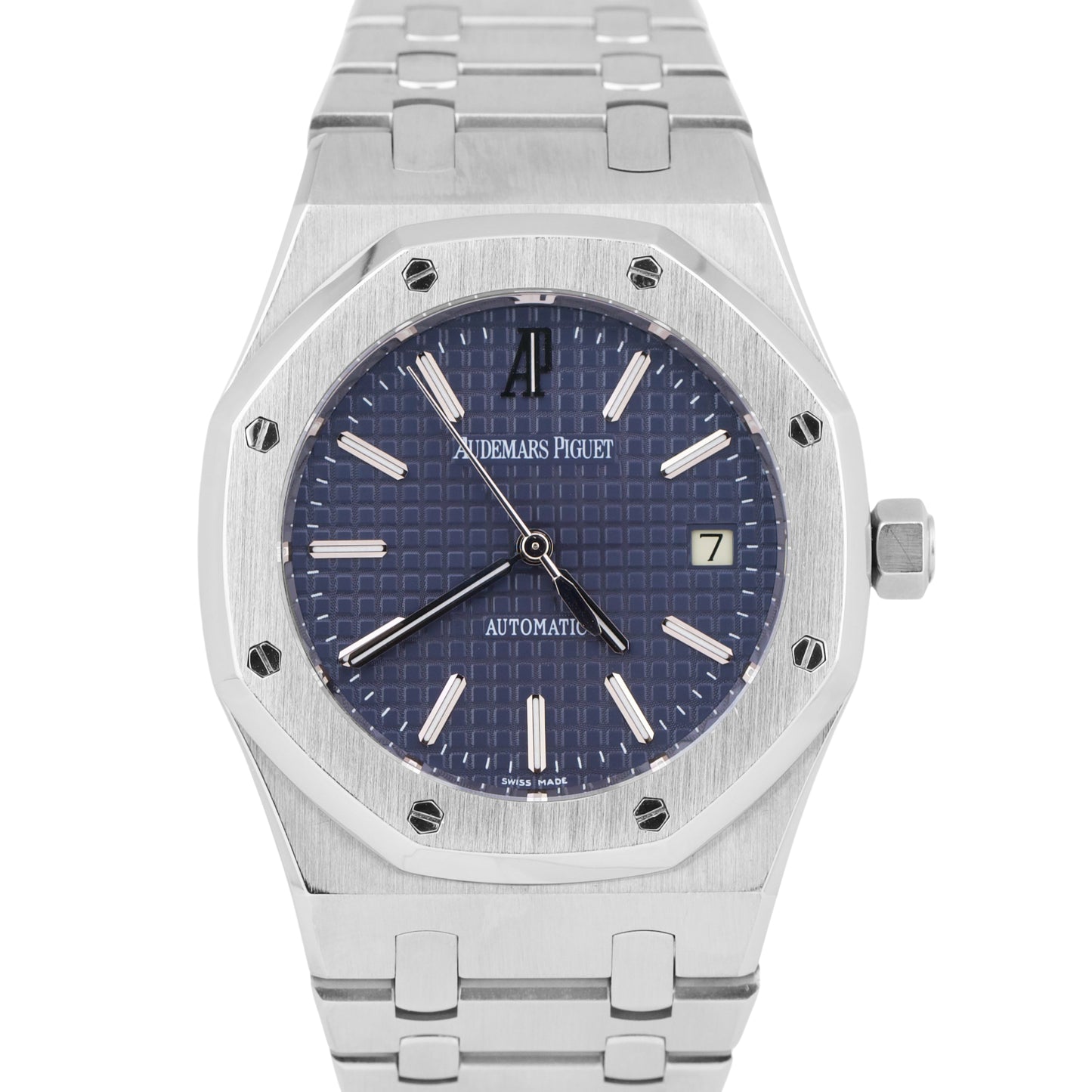 Audemars Piguet Royal Oak Blue 39mm Stainless Steel Date Automatic Watch 15300ST