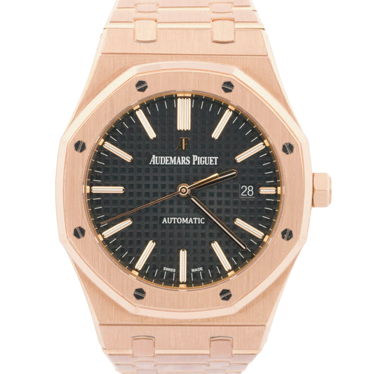 PAPERS Audemars Piguet Royal Oak 41mm BLACK 18K Gold 15400OR.OO.122OR.01 BOX