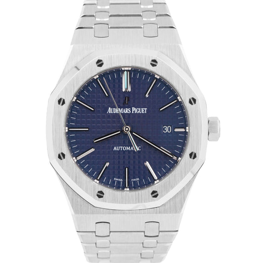 Papers Audemars Piguet Royal Oak BLUE 41mm Stainless Watch 15400ST.OO.1220ST.03 Box