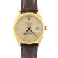 1987 PAPERS Rolex Oyster Perpetual Date 34mm Gold Leather SILVER Watch 15505 BOX