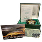 1987 PAPERS Rolex Oyster Perpetual Date 34mm Gold Leather SILVER Watch 15505 BOX