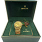 1984 Rolex Oyster Perpetual Date 15505 34mm Champagne Gold Oyster Watch Box