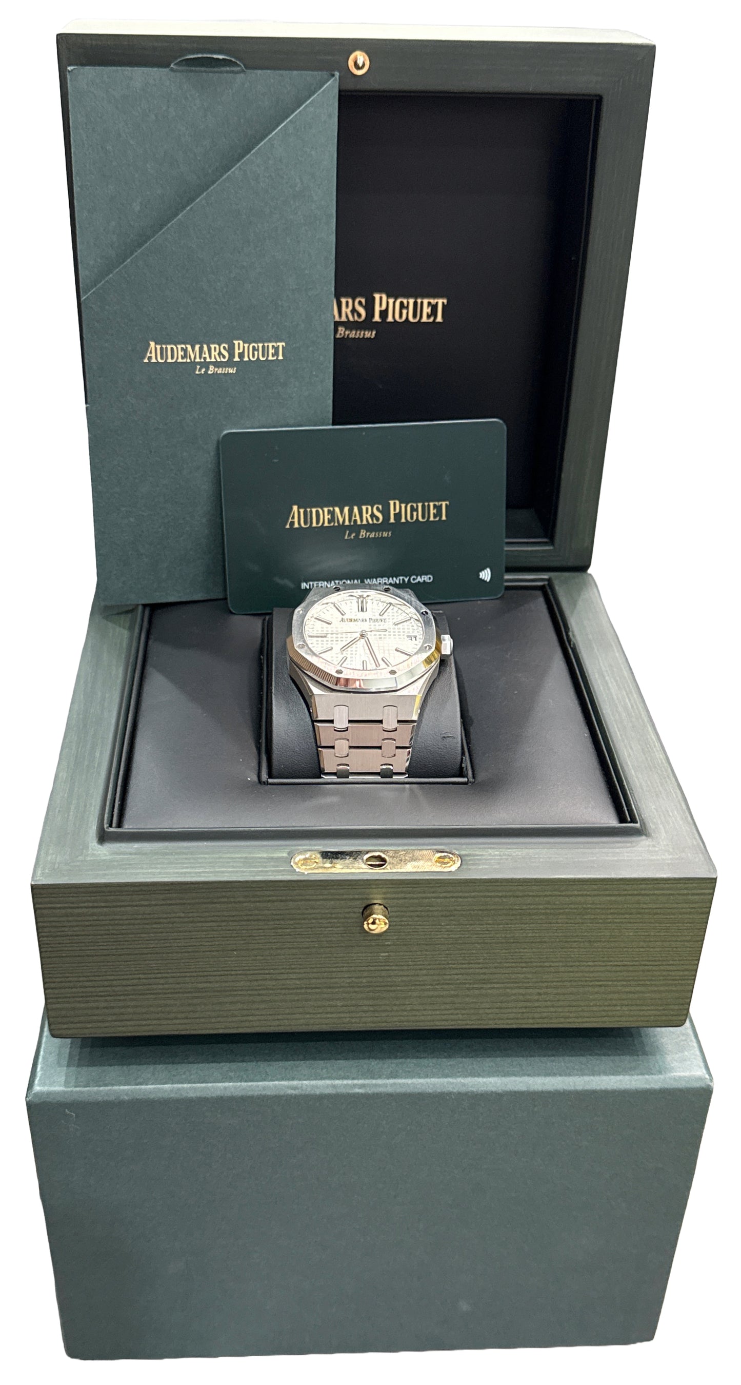 2024 PAPERS Audemars Piguet Royal Oak WHITE 41mm Steel 15510ST.OO.1320ST.03 BOX