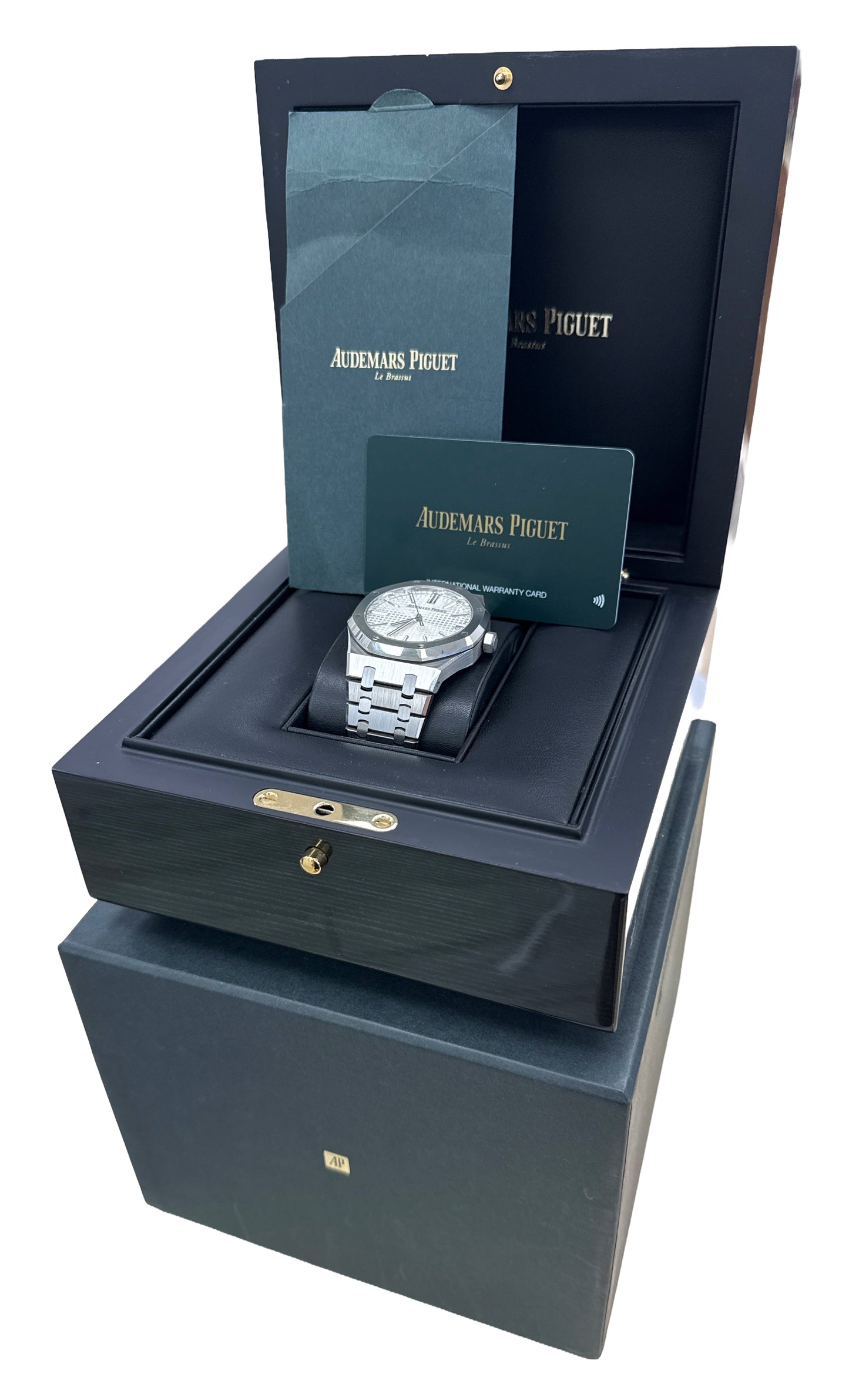 2023 PAPERS Audemars Piguet Royal Oak WHITE 41mm Steel 15510ST.OO.1320ST.03 BOX