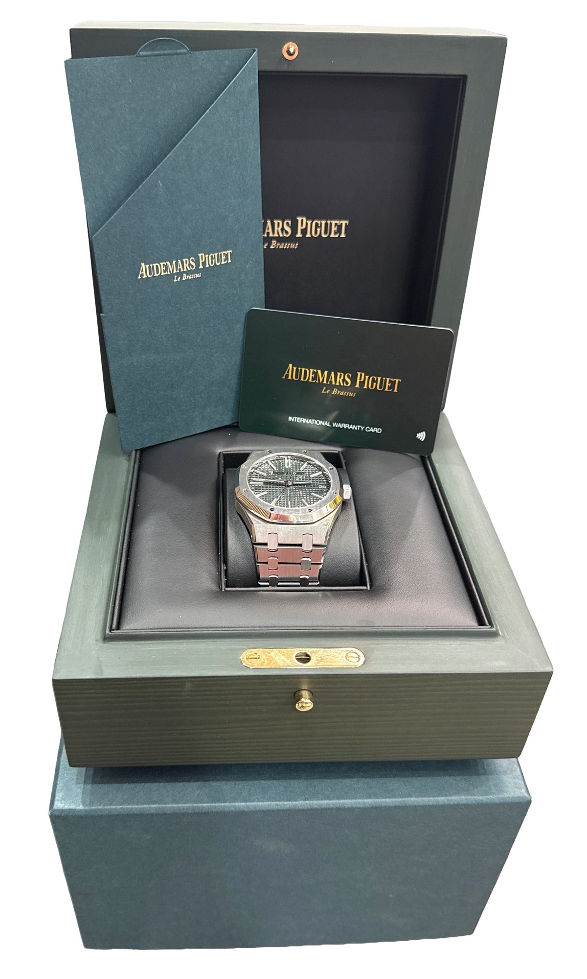 2025 Audemars Piguet Royal Oak Green 41mm Steel 15510ST.OO.1320ST.09 Box Papers