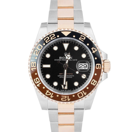 NEW CARD Rolex GMT-Master II Two-Tone Root Beer Rose 40mm Watch 126711 CHNR B+P