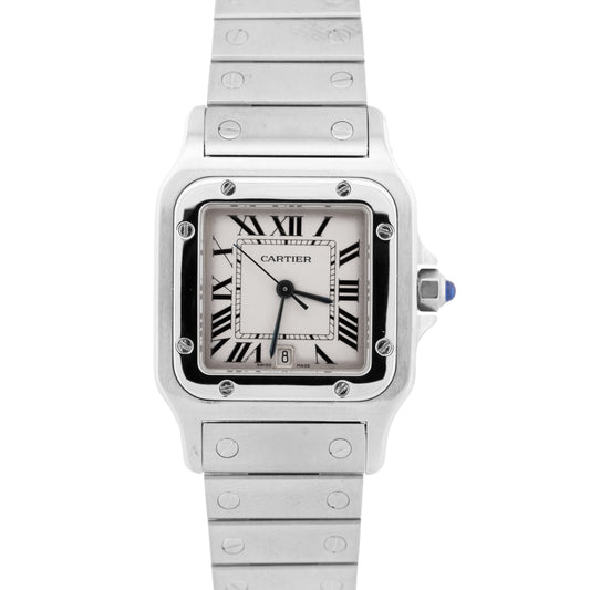 Ladies Cartier Santos Galbee WHITE Quartz 29mm Stainless Steel 1564 W20060D6