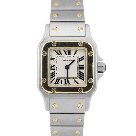 Ladies Cartier Santos Galbee 24mm Quartz Two-Tone 18K Gold Stainless Watch 1567