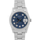 1981 Rolex Oyster Perpetual Date 16000 Blue Diamond Stainless Steel 36mm Watch