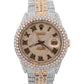1987 Rolex DateJust 16013 Pave Roman Diamond 36mm 18K Gold Steel Jubilee Watch