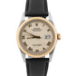 1987 Rolex DateJust 16013 Ivory Roman 18K Gold Steel Fluted Leather 36mm Watch