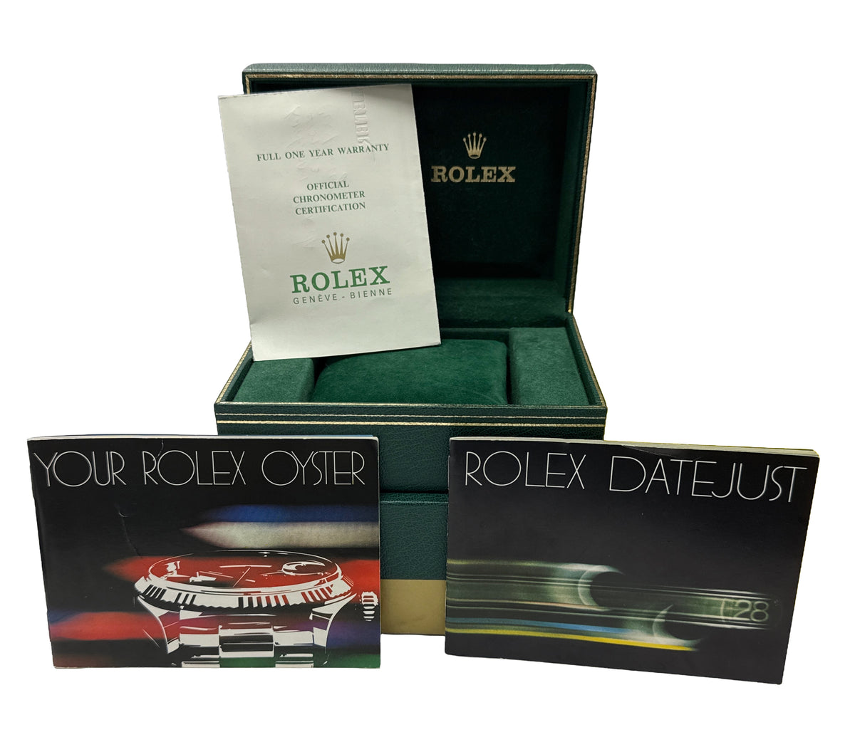 1983 Rolex DateJust 16018 36mm Factory Black Onyx 18K Gold Watch Box Papers