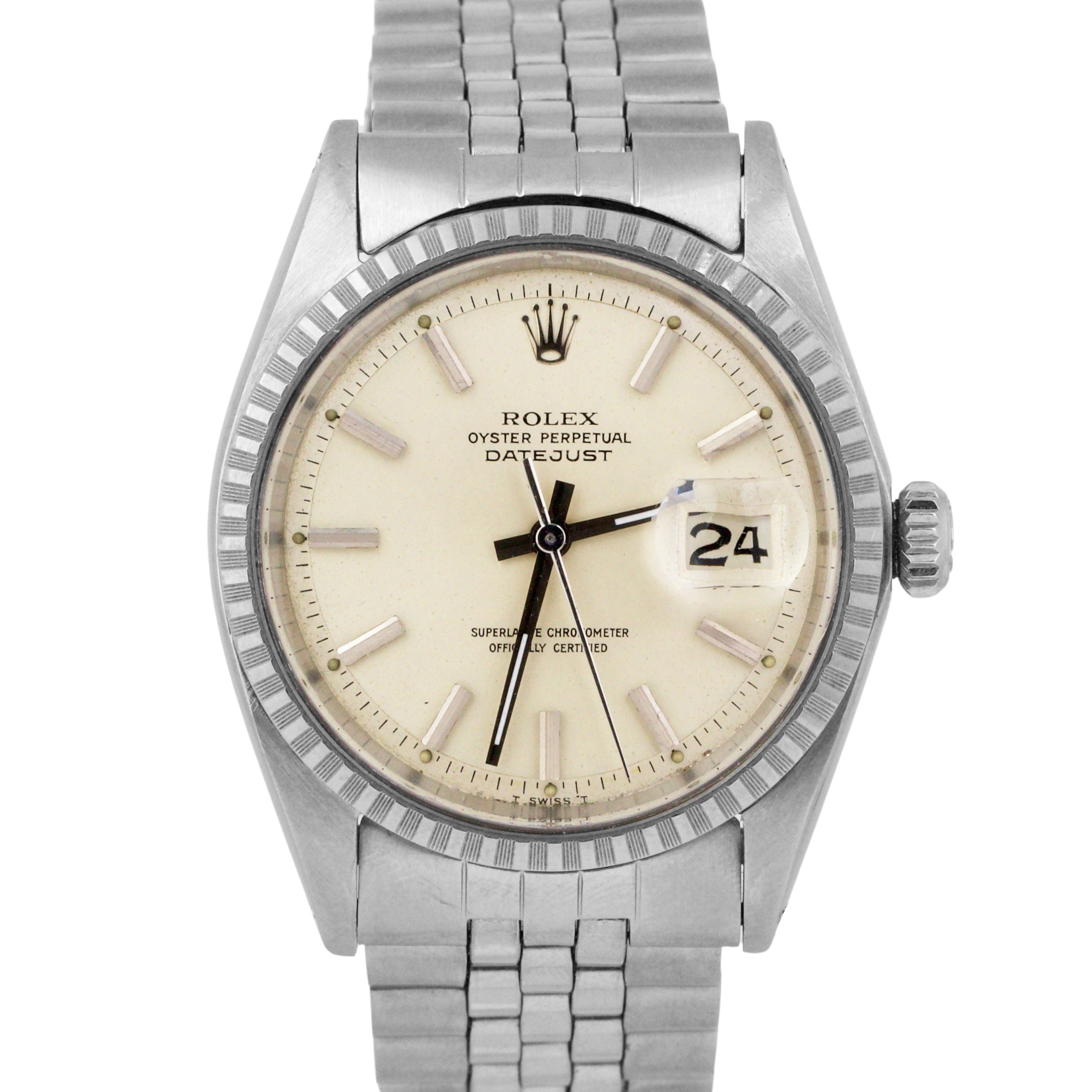 1969 Rolex DateJust IVORY 36mm Stainless Steel Automatic Jubilee