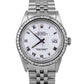 Rolex DateJust 36mm DIAMOND Stainless Steel WHITE ROMAN Jubilee Watch 16030