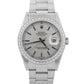 Rolex DateJust 36mm SILVER DIAMOND Stainless Steel Oyster NO-HOLES Watch 16200