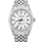 2000 PAPERS Rolex DateJust WHITE 36mm Stainless Engine-Turned JUBILEE 16220 BOX