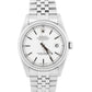 PAPERS Rolex DateJust WHITE 36mm Stainless Steel Engine-Turned JUBILEE 16220 BOX