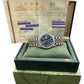 1990 PAPERS Rolex DateJust BLUE 36mm Stainless Engine-Turned JUBILEE 16220 BOX