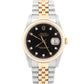 PAPERS Rolex DateJust 36mm FACTORY BLACK DIAMOND 18K Steel JUBILEE 16233 BOX