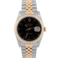 Rolex DateJust 36mm BLACK 18K Yellow Gold Stainless Steel JUBILEE 16233 Watch