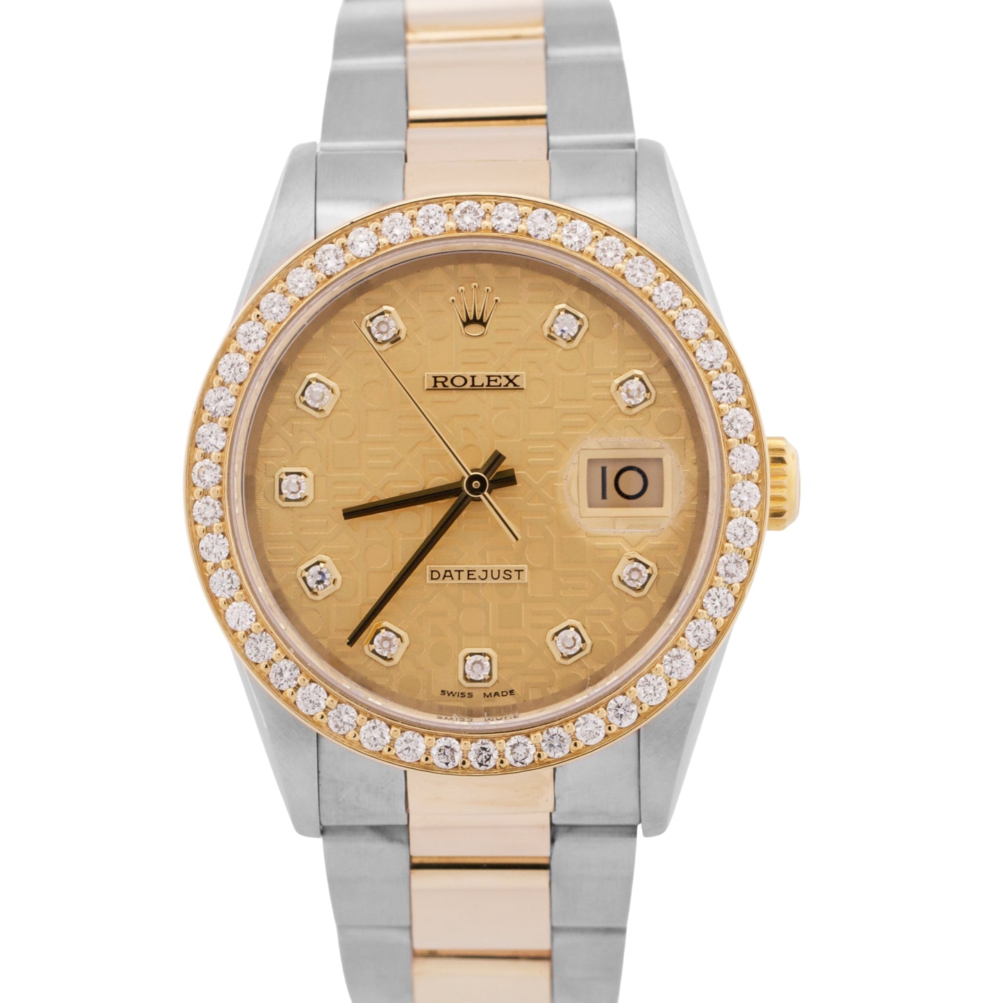 Rolex DateJust 36mm JUBILEE CHAMPAGNE DIAMOND Two-Tone 18K Gold Oyster 16233