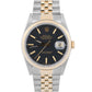 Rolex DateJust 36mm BLACK TAPESTRY 18K Yellow Gold Steel JUBILEE 16233 Watch