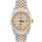 Rolex DateJust 36mm IVORY TAPESTRY Two-Tone 18K Gold Steel JUBILEE Watch 16233