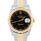 Rolex DateJust 36mm BLACK Two-Tone 18K Yellow Gold Steel Fluted JUBILEE 16233