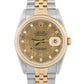 1989 Rolex DateJust 36mm FACTORY HOUNDSTOOTH DIAMOND 18K Steel JUBILEE 16233