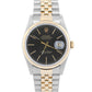 Rolex DateJust 36mm BLACK TAPESTRY 18K Yellow Gold Steel JUBILEE 16233 Watch