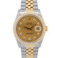 Rolex DateJust 36mm CHAMPAGNE DIAMOND Two-Tone 18K Gold Steel JUBILEE 16233