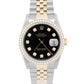 1991 Rolex DateJust 36mm BLACK DIAMOND Two-Tone 18K Gold Steel JUBILEE 16233