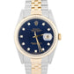 1989 PAPERS Rolex DateJust 36mm FACTORY BLUE DIAMOND Steel JUBILEE 18K 16233 BOX