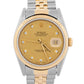 1995 Rolex DateJust 36mm CHAMPAGNE DIAMOND 18K Gold NO-HOLES Steel JUBILEE 16233