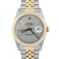 Rolex DateJust 36mm SILVER Two-Tone 18K Yellow Gold Steel Fluted JUBILEE 16233