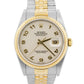 Rolex DateJust 36mm JUBILEE IVORY ARABIC 18K Yellow Gold Steel 16233 Watch