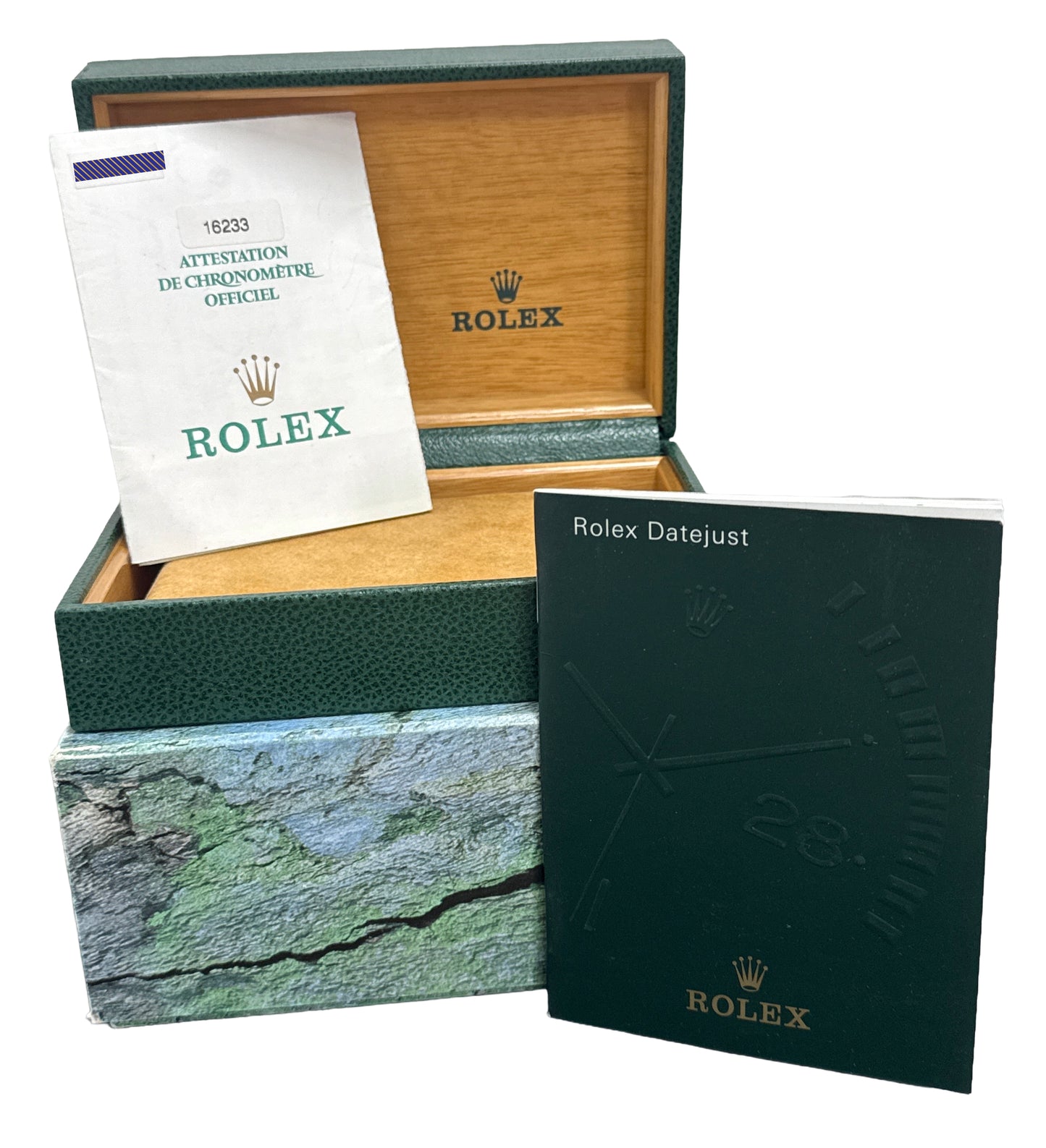 2001 PAPERS Rolex DateJust MOP DIAMOND 18K Steel Gold JUBILEE 36mm 16233 BOX