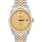 PAPERS Rolex DateJust 36mm CHAMPAGNE TAPESTRY 18K Gold Steel JUBILEE 16233 BOX