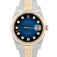 Rolex DateJust 36mm FACTORY BLUE VIGNETTE DIAMOND 18K Gold Steel JUBILEE 16233