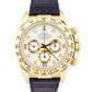 Rolex Daytona Cosmograph FACTORY WHITE DIAMOND Leather 18K Yellow Gold 16518